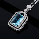 Multicolor Zircon Pendant Necklace Party Gift Engagement
