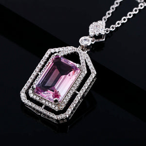 Multicolor Zircon Pendant Necklace Party Gift Engagement