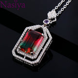 Multicolor Zircon Pendant Necklace Party Gift Engagement