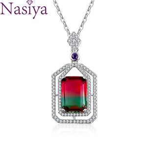 Multicolor Zircon Pendant Necklace Party Gift Engagement