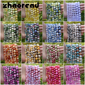 Multicolor Persian Jades Beads Natural Round Spacer Stone Beads