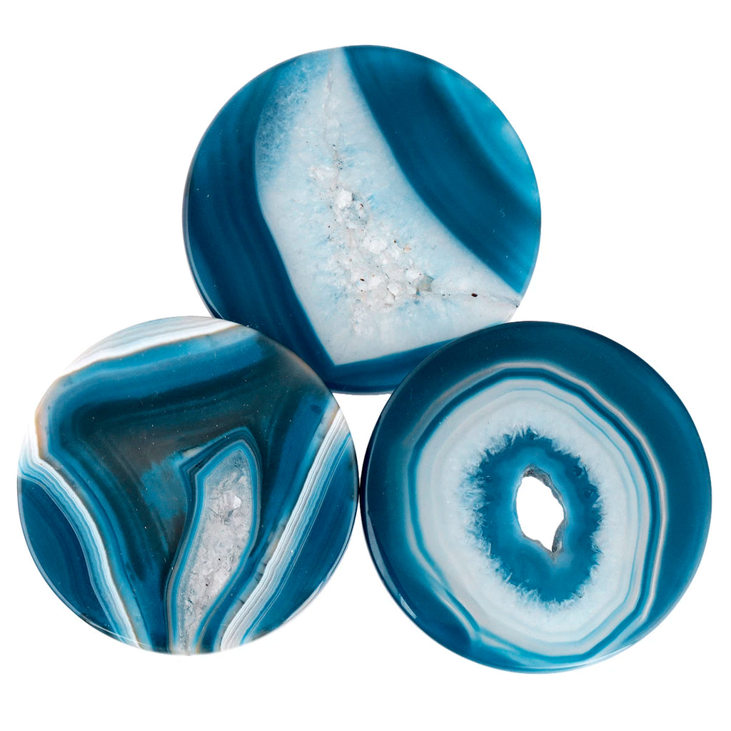 2 Pack Multicolor Polished Agate Slices Geode Stone Place Cards