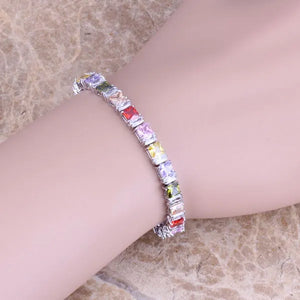 Purple Cubic Zirconia Bracelet 7 inch S0309