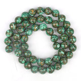 Multicolor Pyrite 8mm Round Stone Beads for Jewelry Making 15in