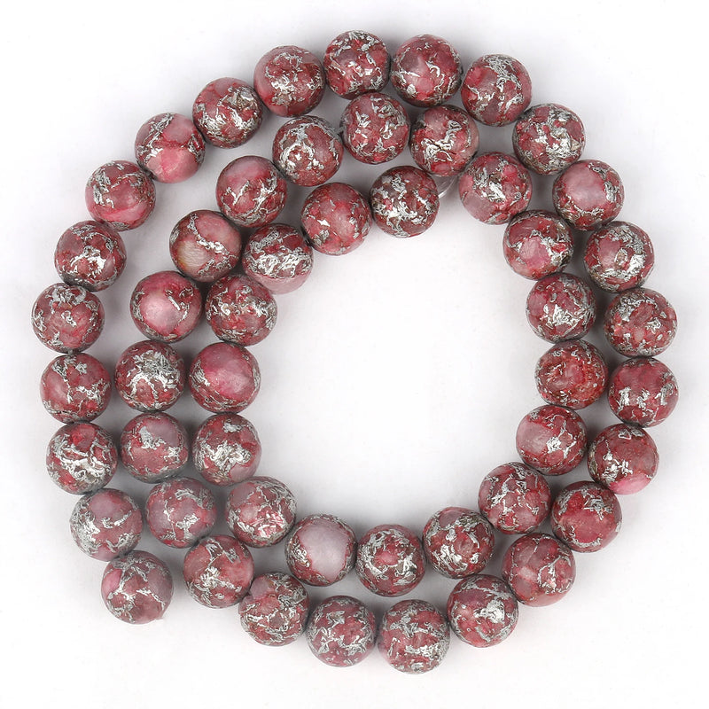 Multicolor Pyrite 8mm Round Stone Beads for Jewelry Making 15in