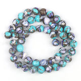 Multicolor Pyrite 8mm Round Stone Beads for Jewelry Making 15in