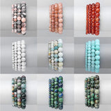 Multicolor Beaded Bracelet Natural Stone Lapis Agates Amazonite 4-10mm
