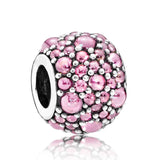Multicolor Shimmering Droplet & Heart Bracelet with Crystal Beads