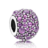 Multicolor Shimmering Droplet & Heart Bracelet with Crystal Beads