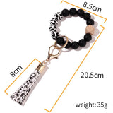 Multicolor Silicone Keychain Charms Tassel Beads Keychain Women Accessories