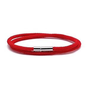 Multicolor Rope Chain Bracelet Silver Magnet Clasp Milan Thread Couple Hand Jewe