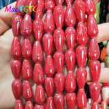 Multicolor Water Droplets Ceramic Beads 20x10mm