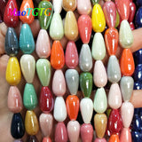 Multicolor Water Droplets Ceramic Beads 20x10mm