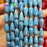 Multicolor Water Droplets Ceramic Beads 20x10mm