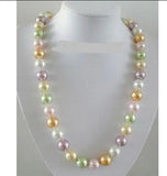 Multicolor Shell Pearl Necklace 18KWGP Clasp
