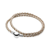 Multicolor Woven Leather Bracelet with Ball Clasp