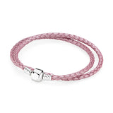 Multicolor Woven Leather Bracelet with Ball Clasp