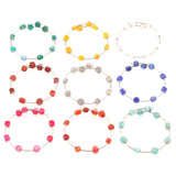 Multicolor Square Gemstone Bracelet Stainless Steel Bangle Jewelry GB015