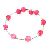 Multicolor Square Gemstone Bracelet Stainless Steel Bangle Jewelry GB015