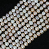Multicolor Freshwater Natural Pearls Round Loose Beads Necklace Bracelet 15inch