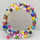 Multicolor 4-Row Freshwater Pearl Bracelet 7-9mm Baroque Jewelry