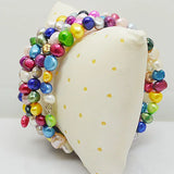 Multicolor 4-Row Freshwater Pearl Bracelet 7-9mm Baroque Jewelry