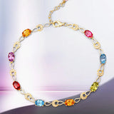 Multicolor Gemstone Chain Bracelet for Women