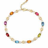 Multicolor Gemstone Chain Bracelet for Women