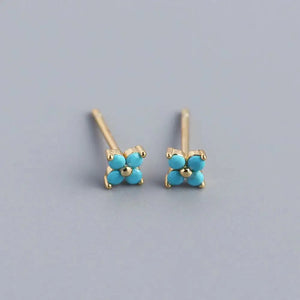 Crystal Snowflake Silver Earring Studs for Women