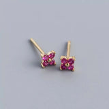 Crystal Snowflake Silver Earring Studs for Women