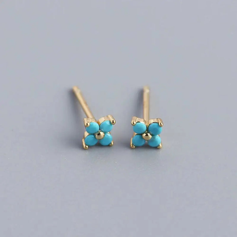 Crystal Snowflake Silver Earring Studs for Women