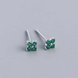 Crystal Snowflake Silver Earring Studs for Women