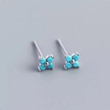 Crystal Snowflake Silver Earring Studs for Women