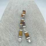 Multicolor Women's Silver Plated Jade Bracelet