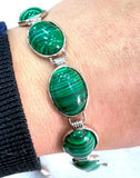 Multicolor Turquoise Jade Silver Stone Bracelet 7.5''