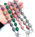 Multicolor Turquoise Jade Silver Stone Bracelet 7.5''