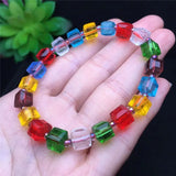 Multicolored Glass Sugar Cube Bracelet Shine Bracelet Jewelry