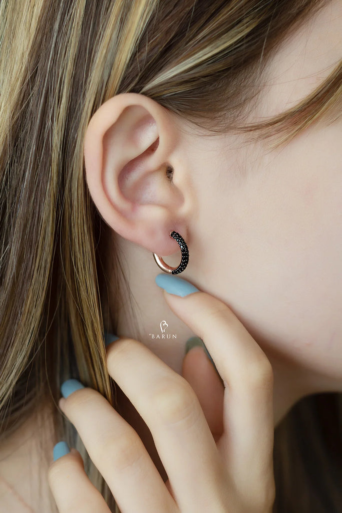 Rainbow Hoop Earrings 925 Sterling Silver Fine Jewelry Gift