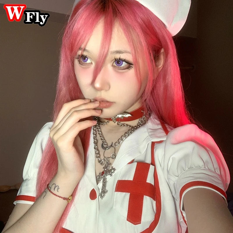 Multicolored Devil Wings Collar Necklace Skull Punk Gothic Lolita Y2K