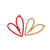 Heart Eardrop Metal Pendant Necklace Earring Charms Set