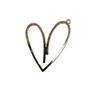 Heart Eardrop Metal Pendant Necklace Earring Charms Set