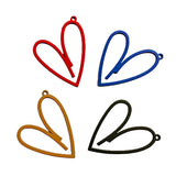Heart Eardrop Metal Pendant Necklace Earring Charms Set