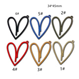 Heart Eardrop Metal Pendant Necklace Earring Charms Set