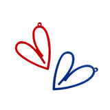 Heart Eardrop Metal Pendant Necklace Earring Charms Set