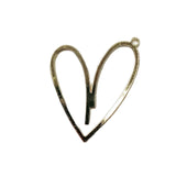 Heart Eardrop Metal Pendant Necklace Earring Charms Set