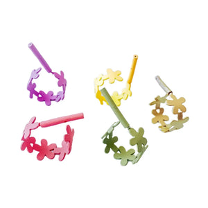 Multicolors Flower Circle Stud Earring Necklace Jewelry Component 8pcs