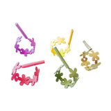 Multicolors Flower Circle Stud Earring Necklace Jewelry Component 8pcs