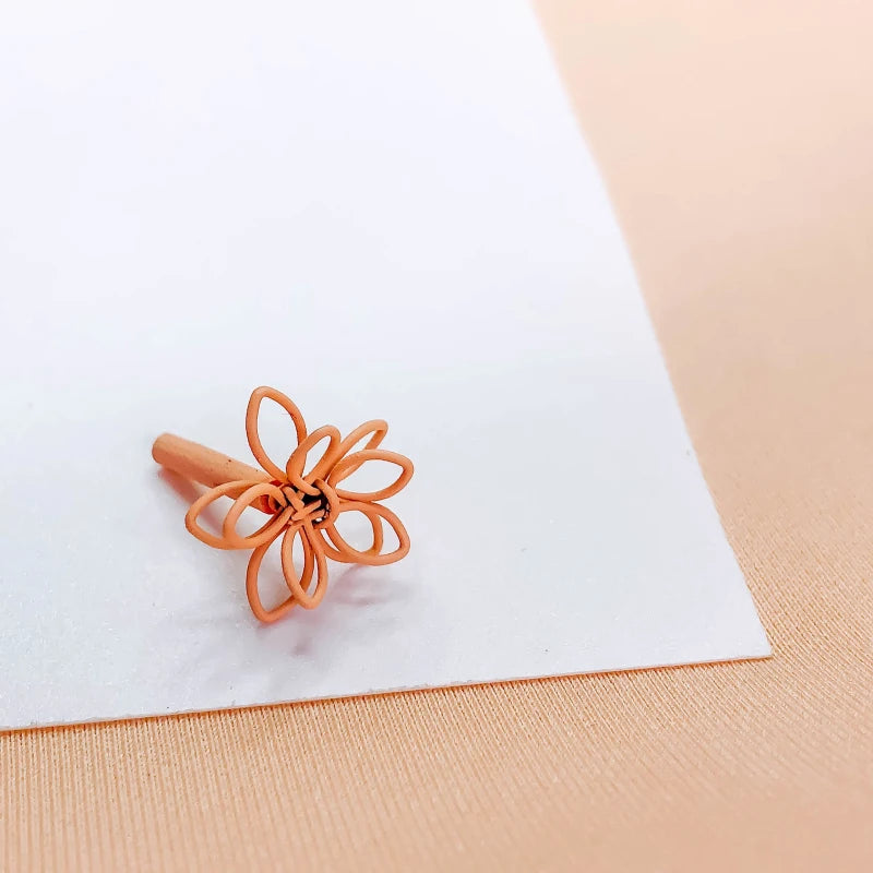 10pcs Flower Shape Hollow Wirewound Stud Earrings, DIY Jewelry Finding Supplies