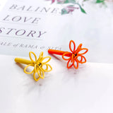 10pcs Flower Shape Hollow Wirewound Stud Earrings, DIY Jewelry Finding Supplies