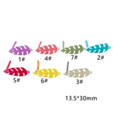 Multicolors Plated Leaf Shape Stud Earrings Necklace Jewelry Diy 10pcs